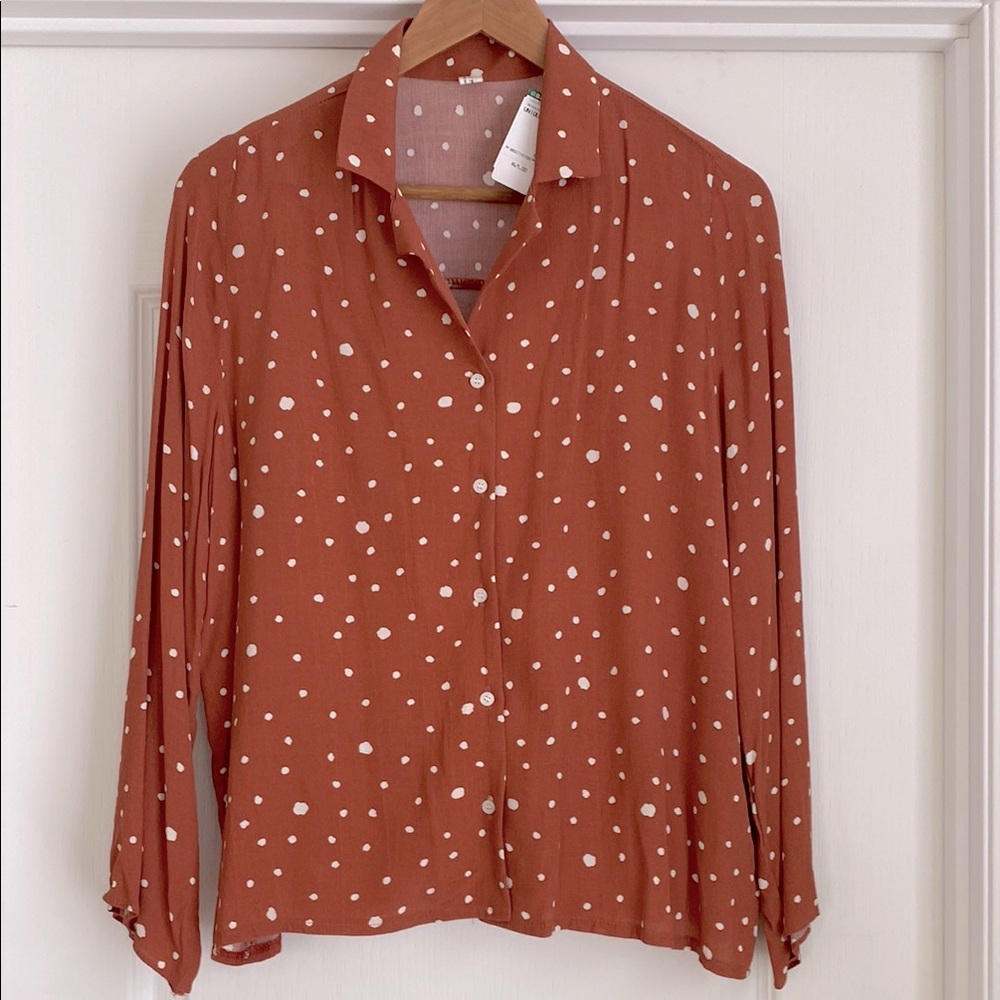 NWT Polka Dot Button Down Shirt